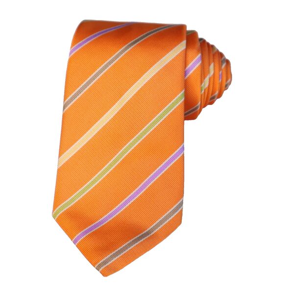 Paul Stuart Other - Paul Stuart Men's 100% Silk Designer Repp Multicolor Striped Tie Handmade in UK